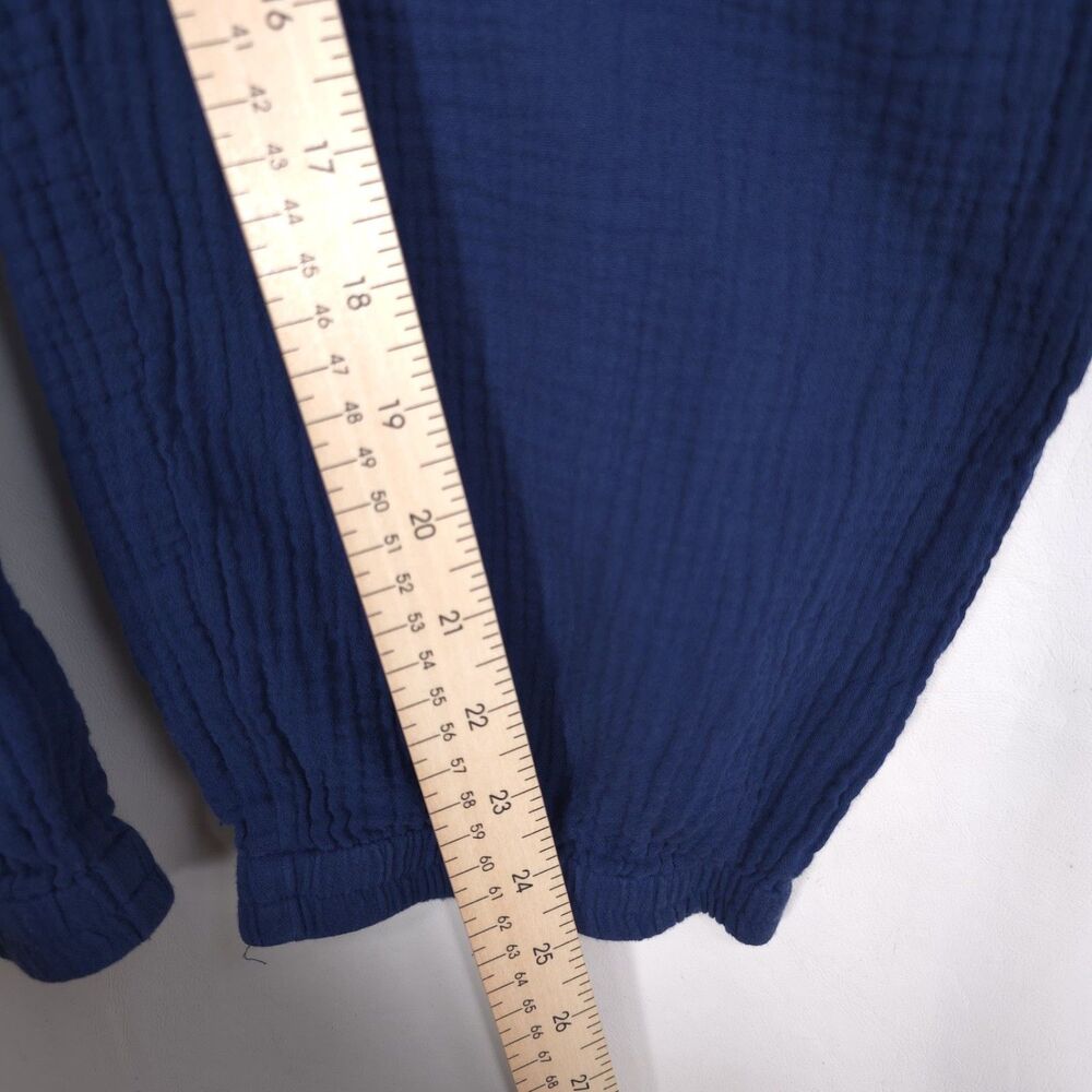 MADEWEL Blue 100% Cotton Jumpsuit Utility Button Front Pockets Women's 14 - Picture 5 of 15